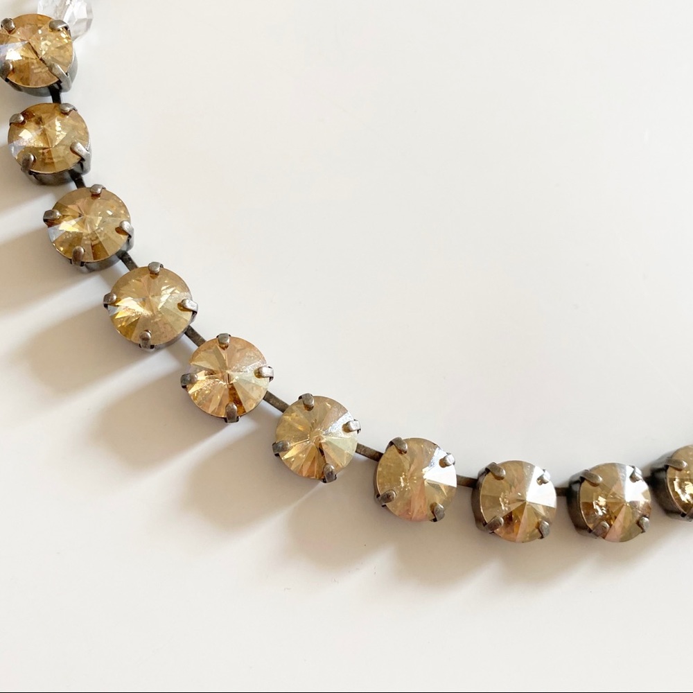 Sabika Champagne Manhattan Chunky Crystal Choker Gold Antique Silver - Picture 4 of 11